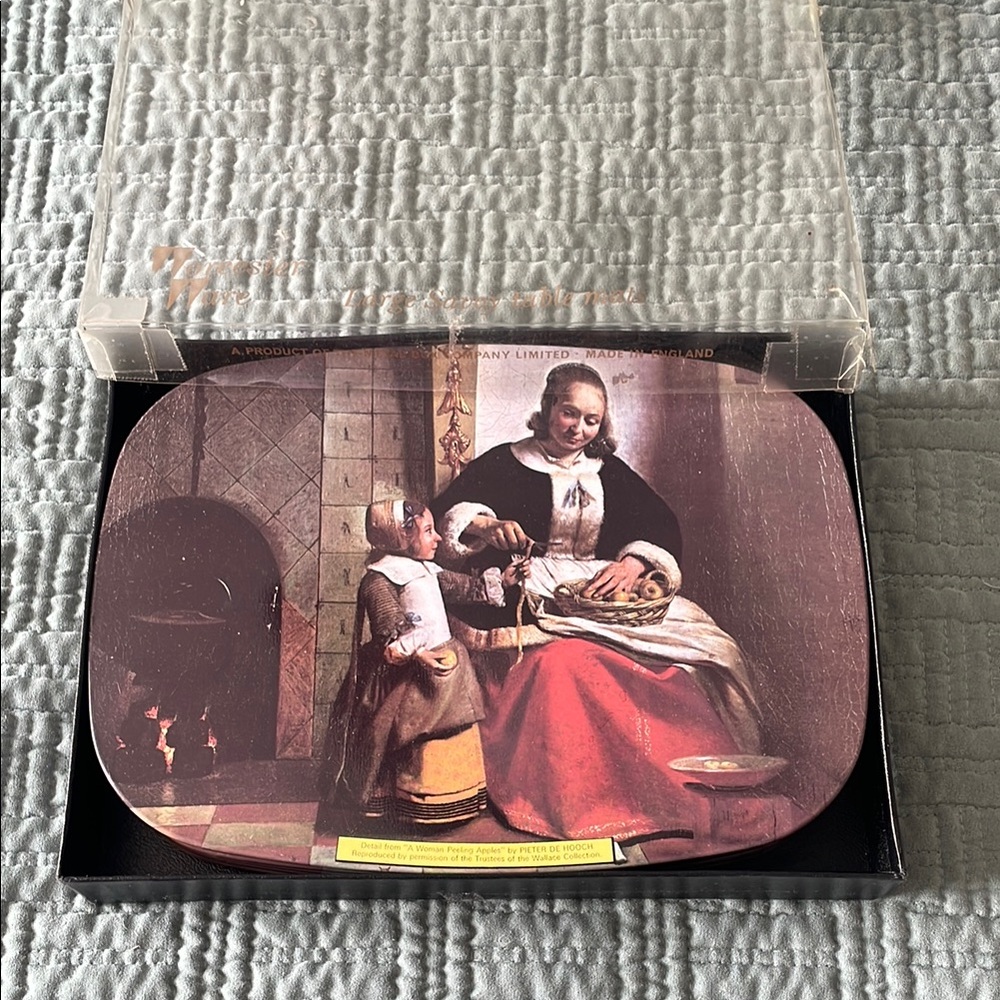 Vintage Worcester Ware large Savoy table mats set of 6